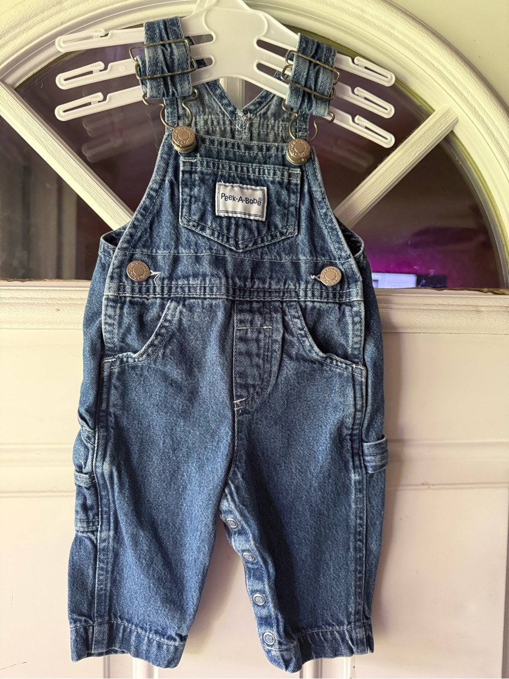 Vintage Peek-A-Babe Denim Baby Coveralls